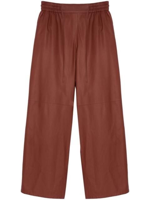 leather wide-leg trousers