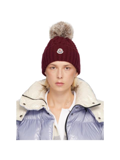 Burgundy Cashmere Blend Pom Pom Beanie