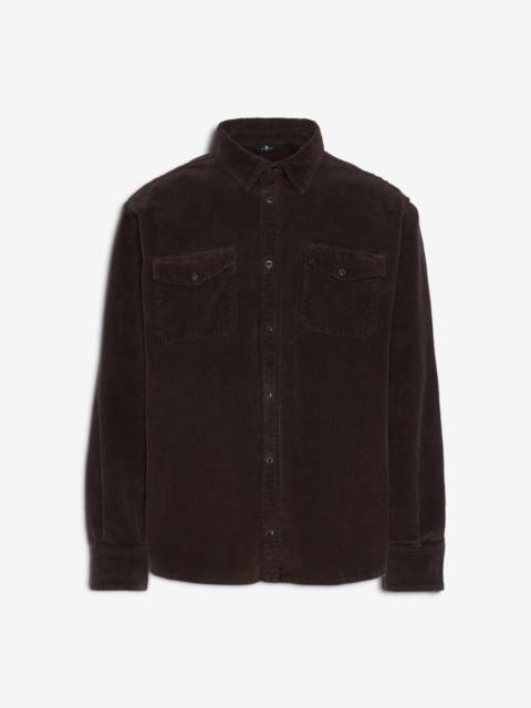 Corduroy Overshirt In Coffee Bean