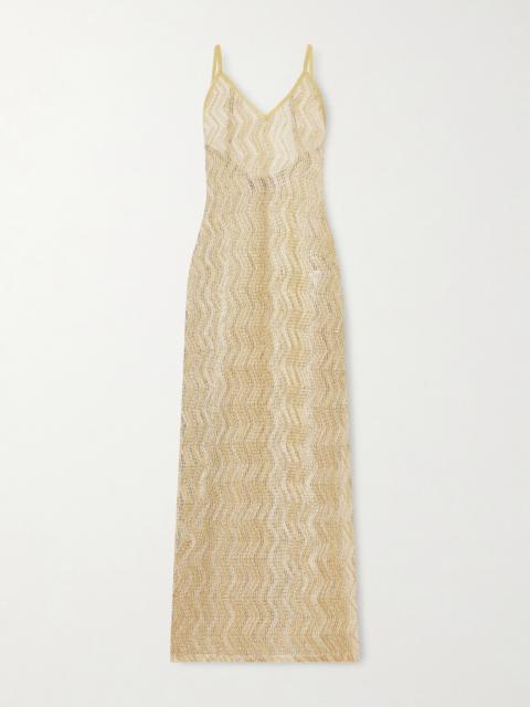 Mare Metallic Crochet-knit Coverup