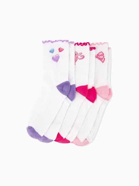 LoveShackFancy x Roller Rabbit Vintage Valentine Ruffle Sock Set