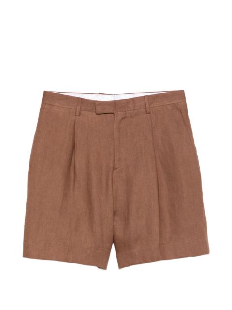 pleated flap pocket shorts