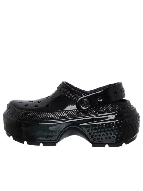 (WMNS) Crocs Stomp High Shine Clog 'Black' 209568-001