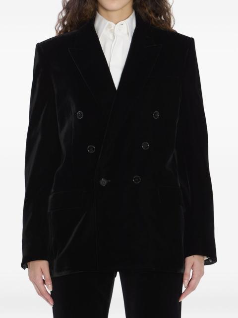 Cassandre double-breasted velvet jacket