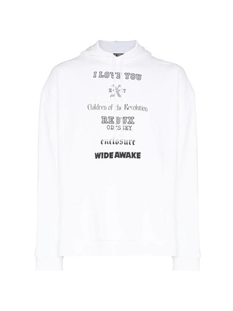 Chest-Print hooded sweatshirt