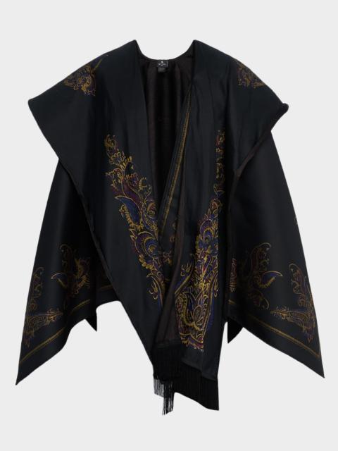 Floral Paisley Jacquard Cape