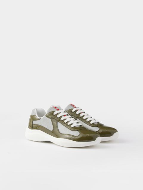 Patent leather and technical fabric Prada America's Cup sneakers