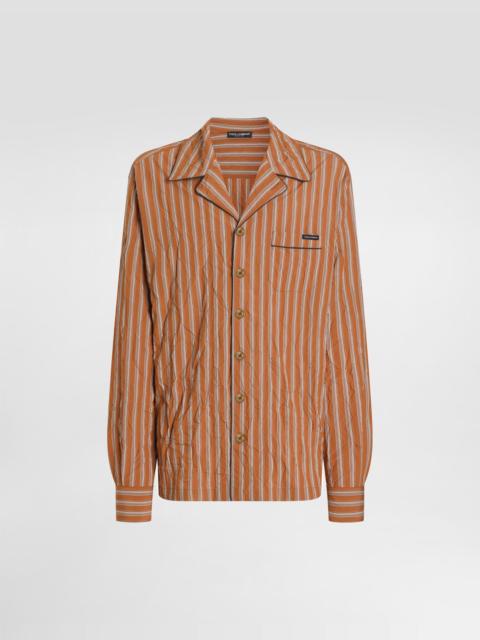 Crinkled striped vanity shirt