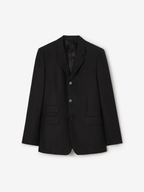 Striped Wool Mohair Tailored Jacket