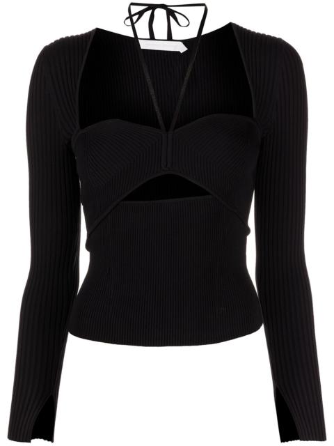 Alexia cut-out ribbed top