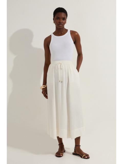 Premium Viscose Linen Tie Waist Woven Skirt