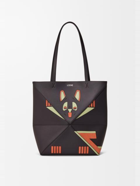 Futurist Cat medium Puzzle Fold tote in nappa calfskin