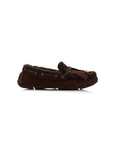 Manon Shearling Driving Loafers brown