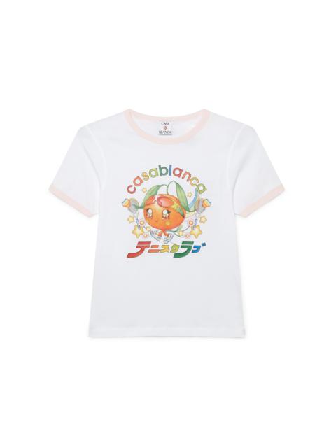 Orange Mascot Ringer Short Sleeve T-Shirt | Casablanca Paris