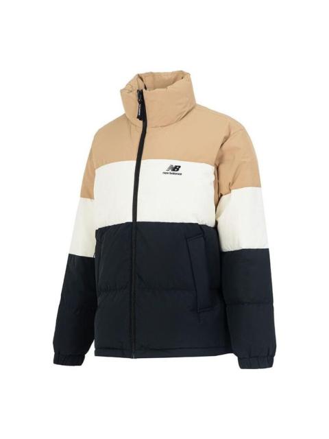 New Balance Warm Down Jacket 'Black White Tan' 5PC44283-BEI