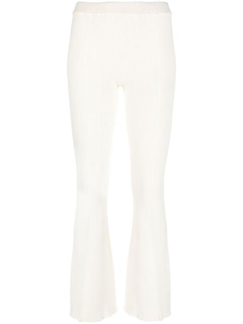 ribbed-knit high-waisted trousers