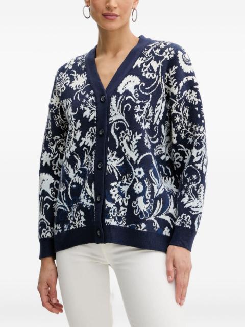 Melinda floral-jacquard cardigan