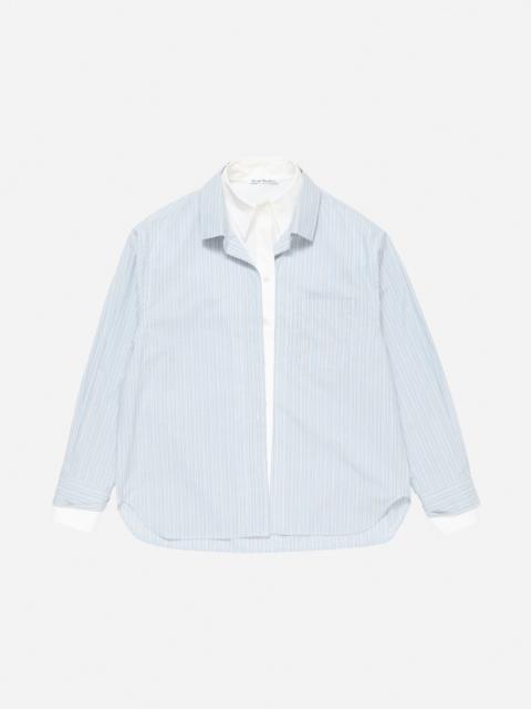 Layered button-up shirt - Blue/white