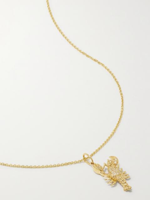 Lobster 14-karat Gold Diamond Necklace
