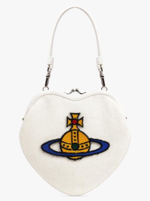 BELLE HEART FRAME ORB PURSE | OFF WHITE/MULTI