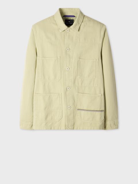 Pale Green Cotton-Linen Work Jacket