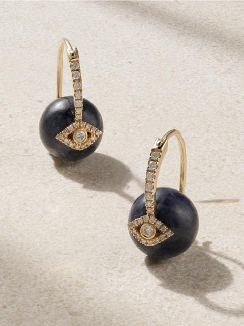 Evil Eye 14-karat Gold, Sapphire And Diamond Earrings