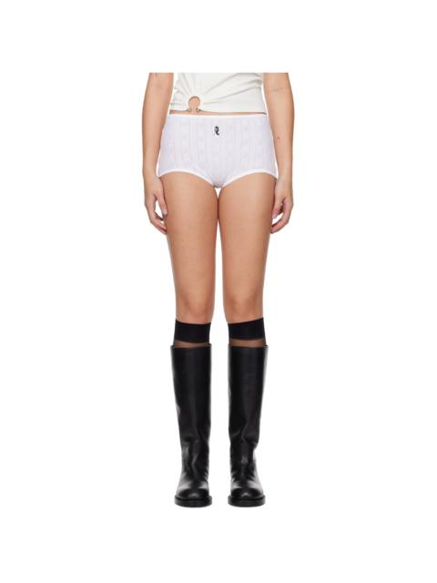 White Pointelle Shorts