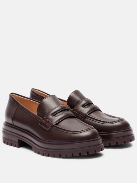 Leather penny loafers