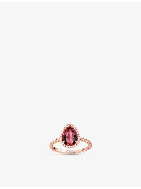 Serpent Bohème 18ct pink-gold and rhodolite garnet ring