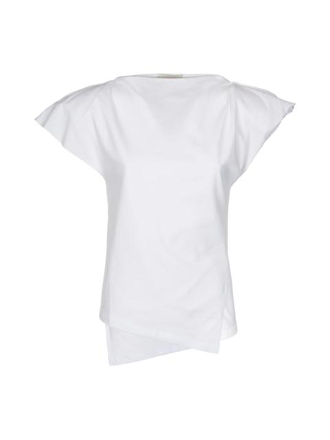 WHITE ASYMMETRIC PADDED T-SHIRT