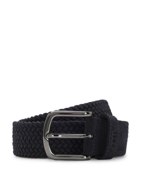 WOVEN BELT WITH LEATHER TRIMS