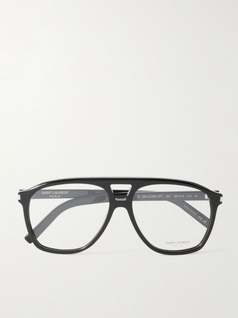 Aviator-Style Acetate Optical Glasses Black