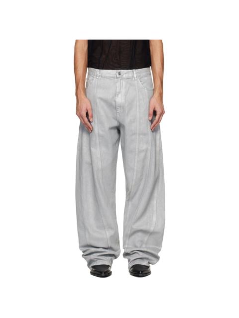 Blue Oversized Spiral Jeans