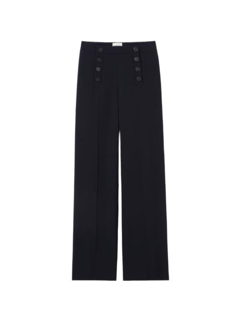 button straight trousers