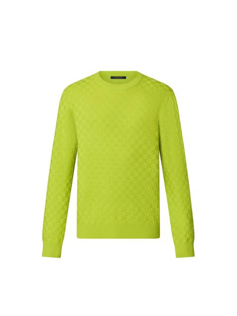 Damier Wool Long-Sleeved Crewneck
