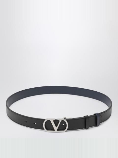 Reversible Vlogo Signature belt Black/Marine