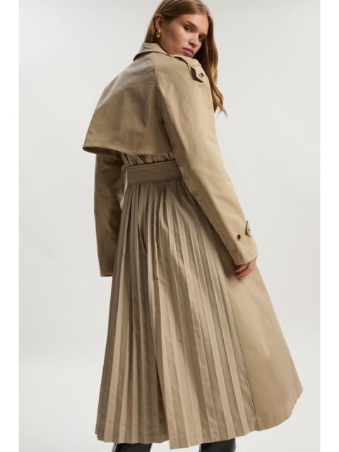 Pleated Back Trench Coat