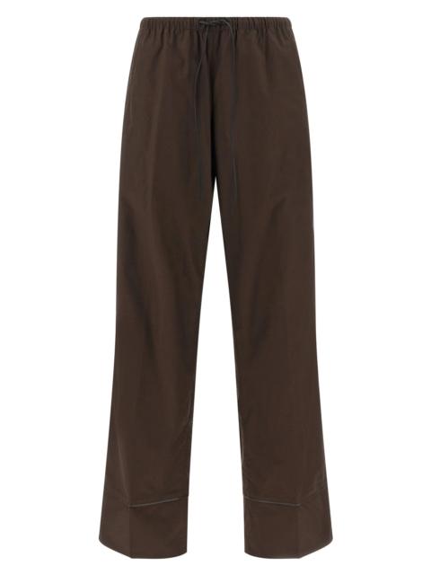 Leather insert pants