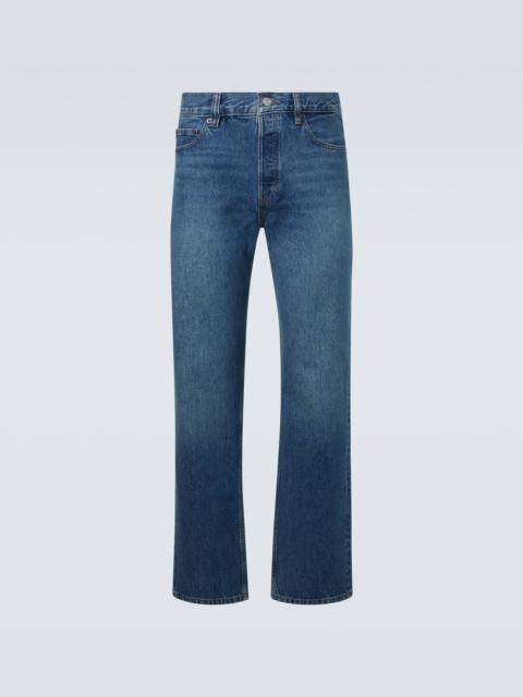 Relaxed distressed straight jeans