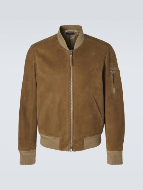 Suede bomber jacket