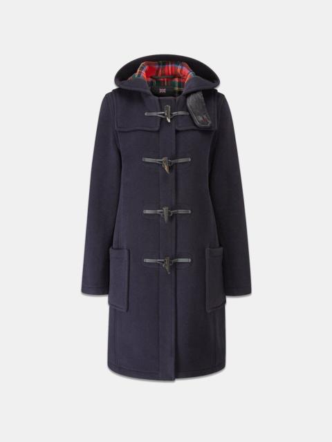 Women's Long Slim Fit Freda Duffle Coat Navy Royal Stewart