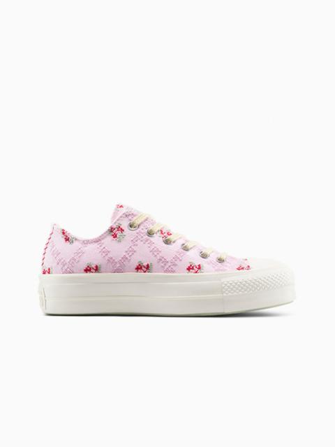 Chuck Taylor All Star Lift Platform Rose Cross Stitch