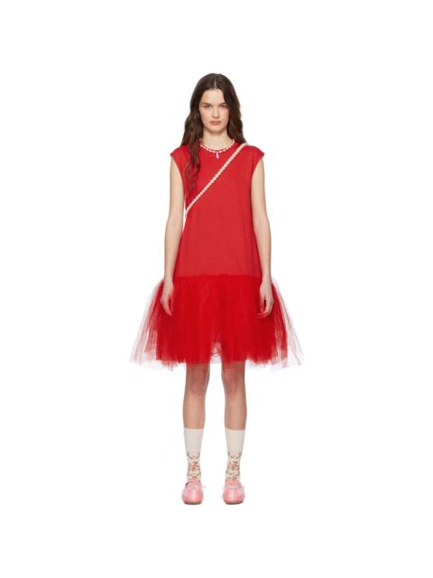Red Relaxed Ballet Tutu Midi Dress