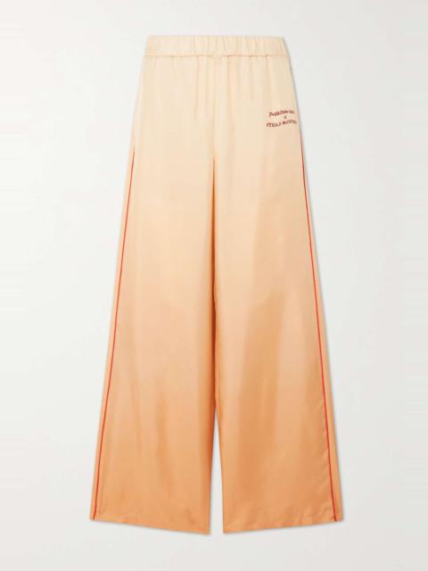 + Yoshimoto Nara printed silk-satin wide-leg pants