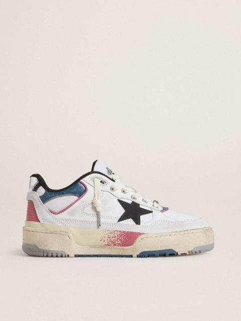 Women's Forty2 with black star and silver foiled leather heel tab