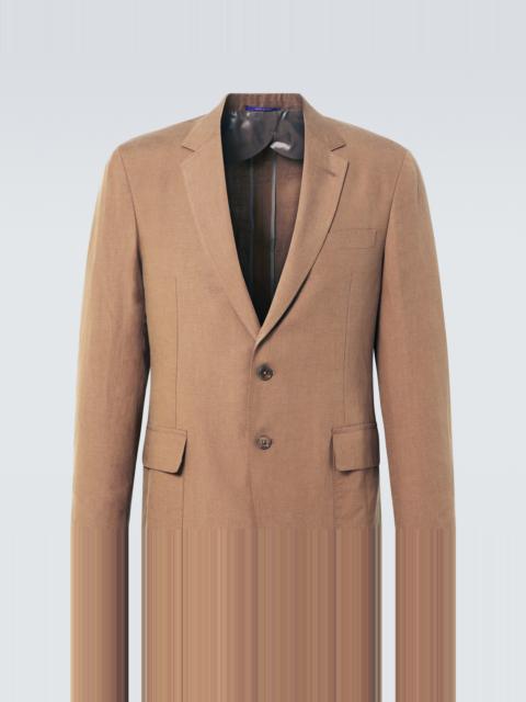 Single-breasted silk and linen blazer