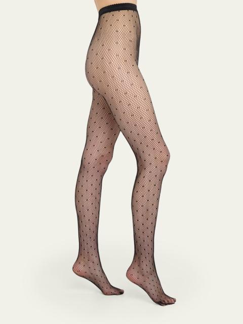Dotted Net Polka Dot Mesh Tights