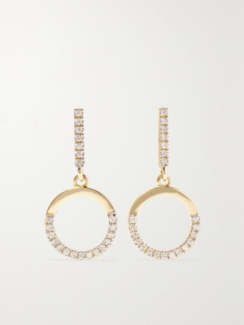Half Moon 14-karat Gold Diamond Earrings