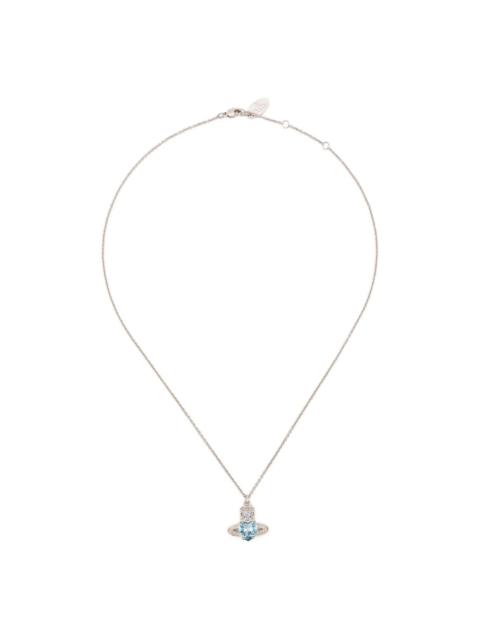 aquamarine heart orb necklace