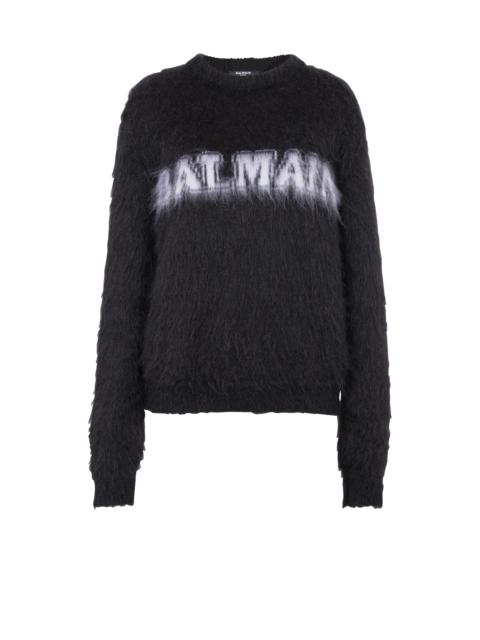 Jacquard brushed mohair Balmain jumper